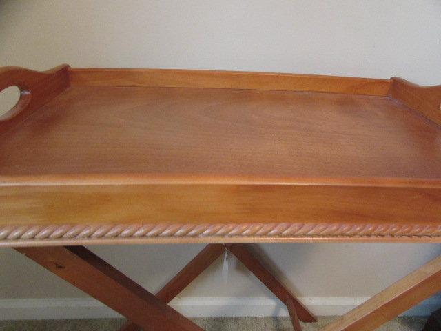 Folding Butler's Tray Table--24" x 14", 26" High