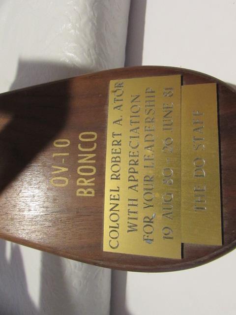 (2) Metal Airplane Awards:  OV-10 Bronco with