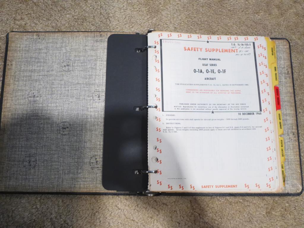 (3) Operational and Safety Notebooks--Flight Manual USAF Series 0-1A,