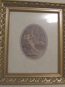 (3) Prints in Gold Frames--12" x 14" Each