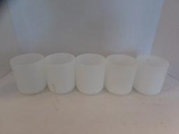 (5) Glasbake D Handle Coffee Mugs