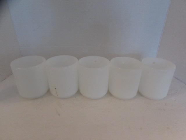 (5) Glasbake D Handle Coffee Mugs