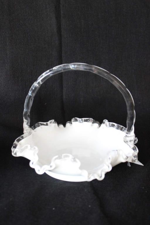 (2) Fenton Silvercrest Milk Glass Items