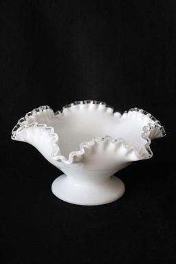 (2) Fenton Silvercrest Milk Glass Items