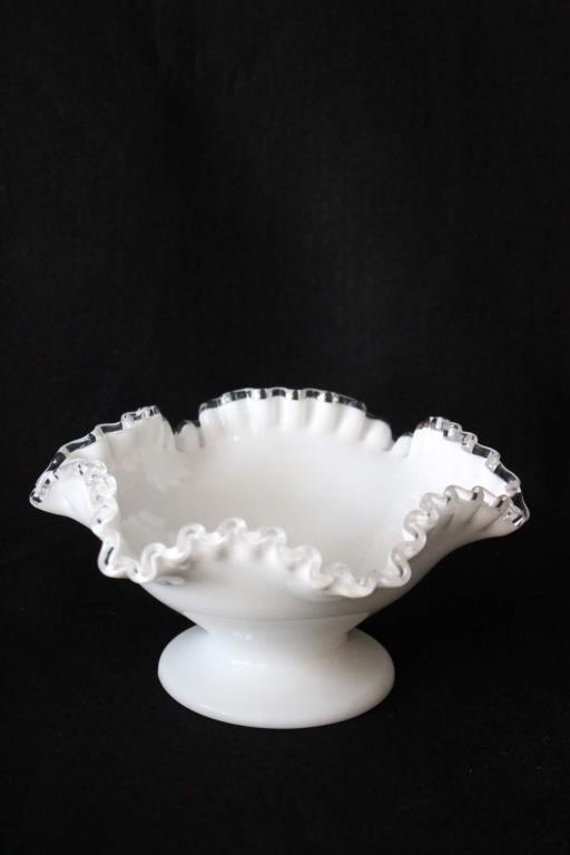 (2) Fenton Silvercrest Milk Glass Items