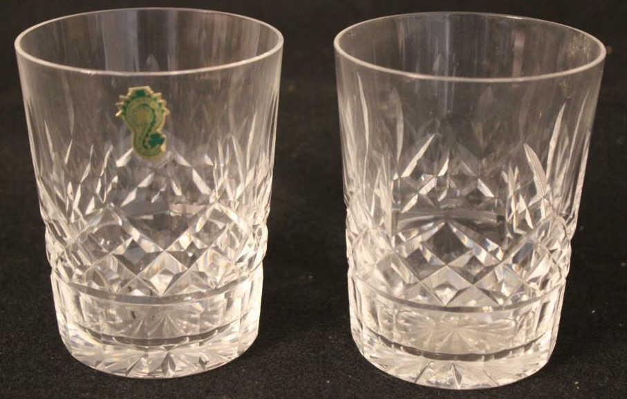 (2) Double Old Fashioned Glasses; "Lismore" by
