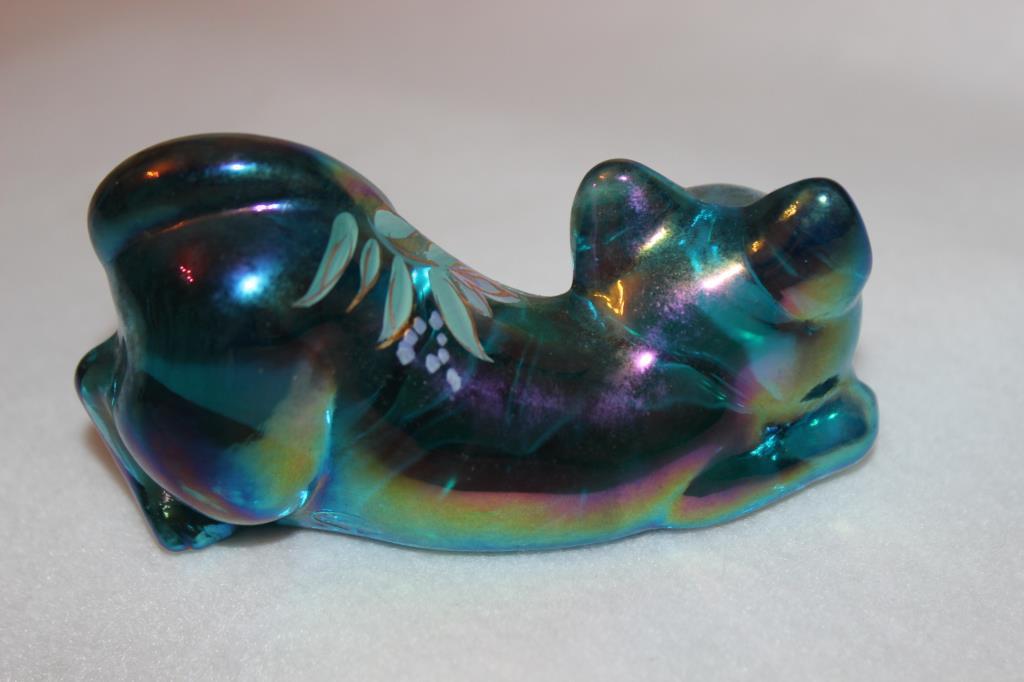 Fenton Art Glass Kitten Hand Painted and Signed