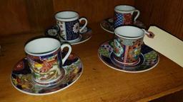 (4) Imariware Flat Demitasse Cups/Saucers