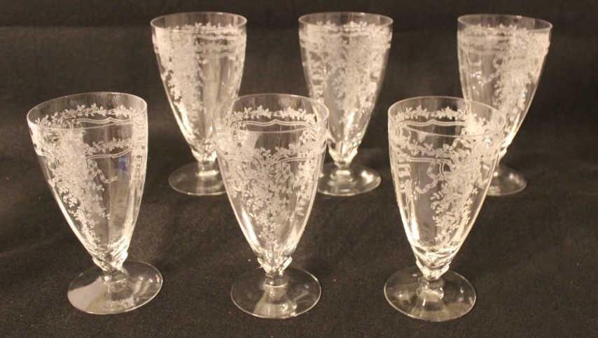 (6) Stems of Fostoria "June" Crystal,