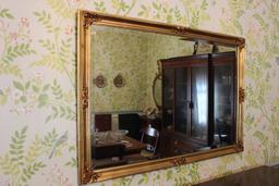 Beveled Glass Mirror in Gold Frame 45 1/2" x 33"