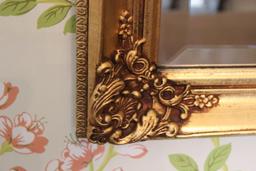 Beveled Glass Mirror in Gold Frame 45 1/2" x 33"