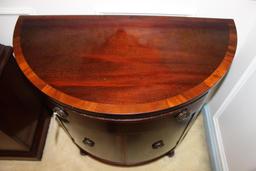 Mahogany Sheraton-Style Demi Lune Console Table--