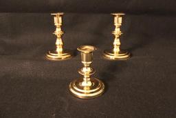 (3) Baldwin Brass Candlesticks: (2) 4 3/4"