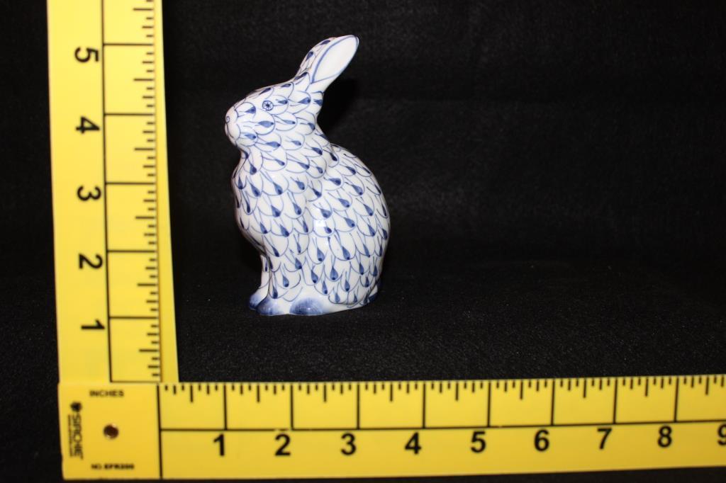 (2) Hand Painted Andrea by Sadek Figurines: Rabbit