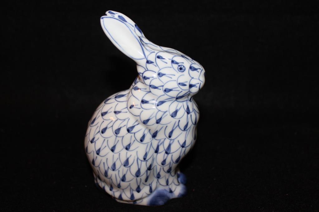 (2) Hand Painted Andrea by Sadek Figurines: Rabbit