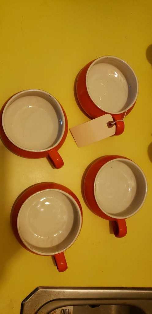 (4) Ceramic Soup Bowls 4 1/2" Diameter