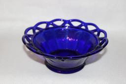 (4) Cobalt Blue Items: (2) 4 1/2" Cherub Candle
