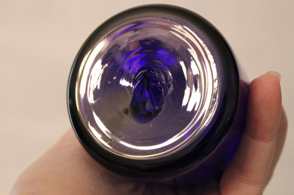 (4) Cobalt Blue Items: (2) 4 1/2" Cherub Candle