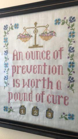 Framed Needlepoint— 13 3/8” x 15 1/2” and Framed
