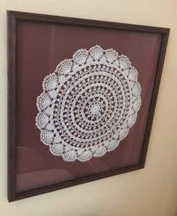 Framed Needlepoint— 13 3/8” x 15 1/2” and Framed