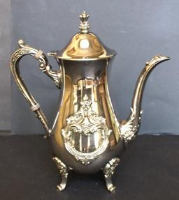 Towle Silver Plate Coffee Pot, Creamer & Open
