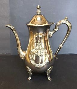 Towle Silver Plate Coffee Pot, Creamer & Open