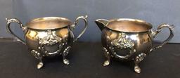 Towle Silver Plate Coffee Pot, Creamer & Open