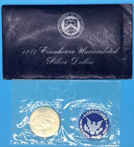 1971 S Eisenhower Uncirculated Silver Dollar in