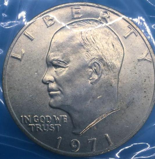 1971 S Eisenhower Uncirculated Silver Dollar in