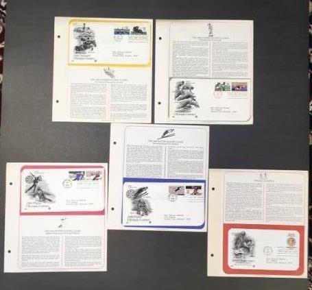(5) First Day Issue U. S. A. Stamps:  1980 Winter