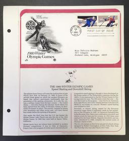 (5) First Day Issue U. S. A. Stamps:  1980 Winter