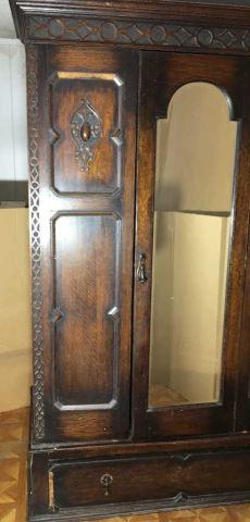 Vintage Wardrobe with Carved and Applied
