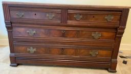 **Updated Information** Eastlake Marble Top Chest of Drawers, Brass