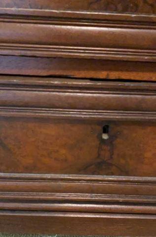 **Updated Information** Eastlake Marble Top Chest of Drawers, Brass