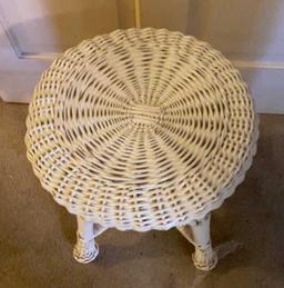 White Wicker Stool