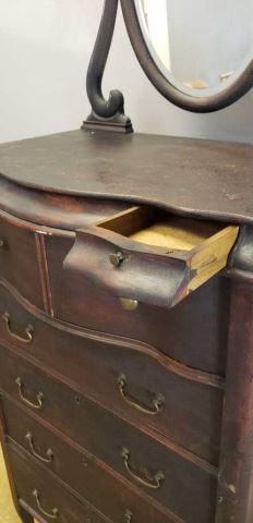 Antique 9-Drawer Chest w/Beveled Glass Swivel