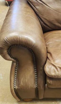 Leather Love Seat w/Ottoman