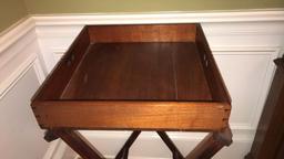 Cherry Butler Tray with Dove Tailends and Stand,