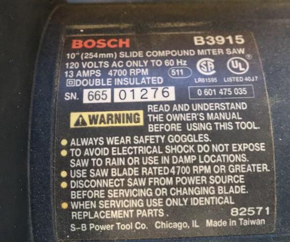 Bosch 10" Slide Compound Miter Saw,