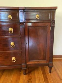 Mahogany Buffet w/6 Drawers & 2 Doors