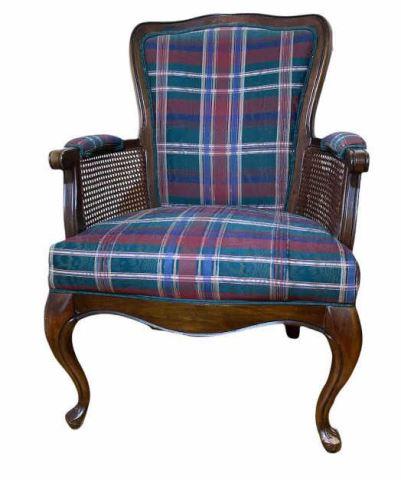 Wooden & Upholstered Chair with Cabriole