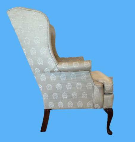 Upholstered Queen-Anne Style Wing Chair