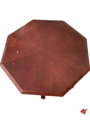 Octagonal Shaped Mahogany Side Table