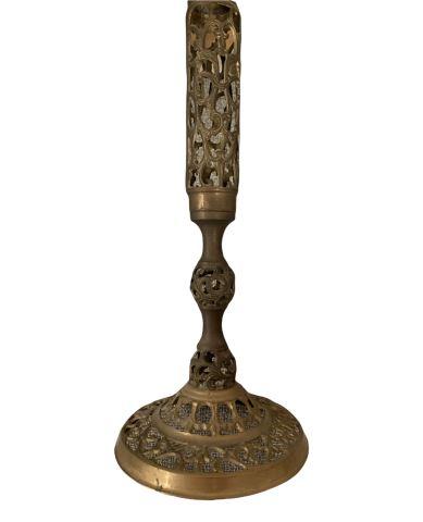 Marble Top Brass Plant Stand - 15" D, 17 1/2" H