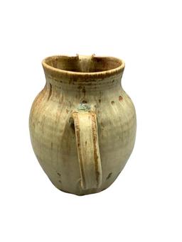 Signed Pottery Pitcher 7.25” Tall