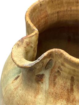Signed Pottery Pitcher 7.25” Tall