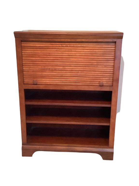 4- Shelf Bookcase with Top Roll Down Door - 36” x