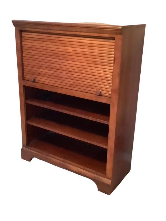 4- Shelf Bookcase with Top Roll Down Door - 36” x