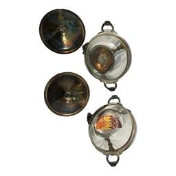 (2) Silverplate Chaffing Dishes w/Anchor Hocking