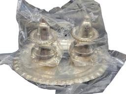 Silverplate Salt and Pepper w/Tray and Velvet Box
